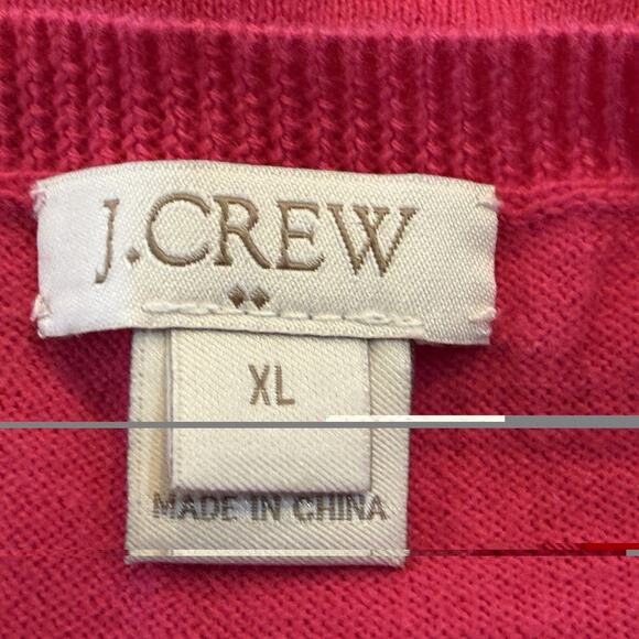 J. Crew V-Neck Pullover Sweater Womens Size XL Dark Pink Long Sleeve Lightweight - Picture 5 of 7